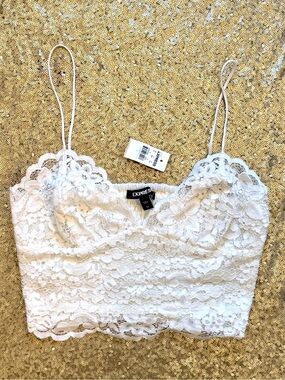 Express Stretchy All Over Lace Cropped Cami/Bralette
